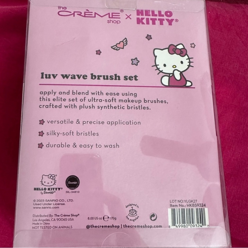 NWT ⚜️🩷⚜️ The Crème Shop Hello Kitty Y2K Luv Wave Brush Collection Set of 5 Pcs - Picture 7 of 7